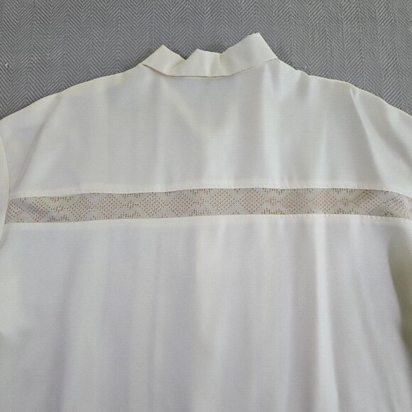 Michael Irvin 88 Casual Shirt Men's 2XL White Brown Textured Button Up Retro VTG - Picture 12 of 15